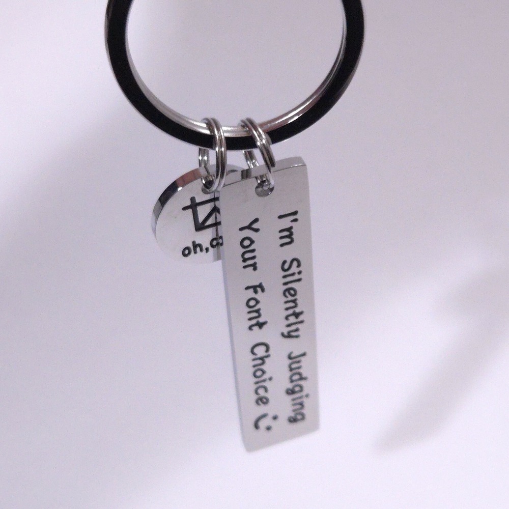 Hibetek Key Chain gift Graphic Web Designer Oh Crop I'm Silently Judging Font